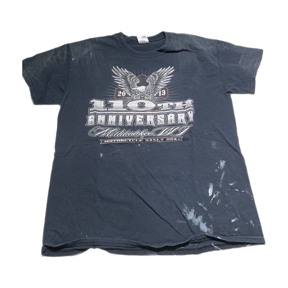 Thrashed Paint splatter Biking Motorcycle shirt size large